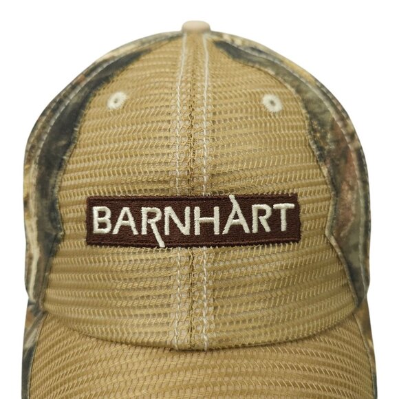 Barnhart Mesh Strapback Cap Tan Camo Curved Brim Hunter Trucker Baseball Hat - Picture 7 of 13